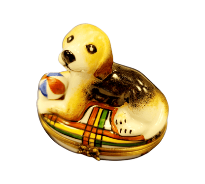 Beagle Dog Limoges Box Figurine Porcelain Limoges dog beach limoges box French Trinket Box