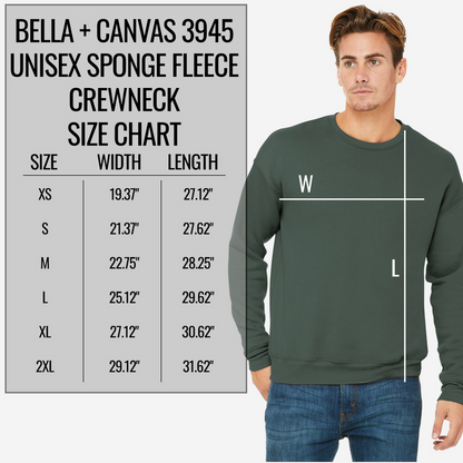 Bella + Canvas Unisex Sponge Fleece Pullover Crewneck - Add Your Text, Design or Logo