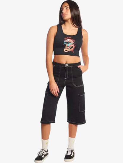 Bermuda Volcom Fisher Contrast Mujer Negro