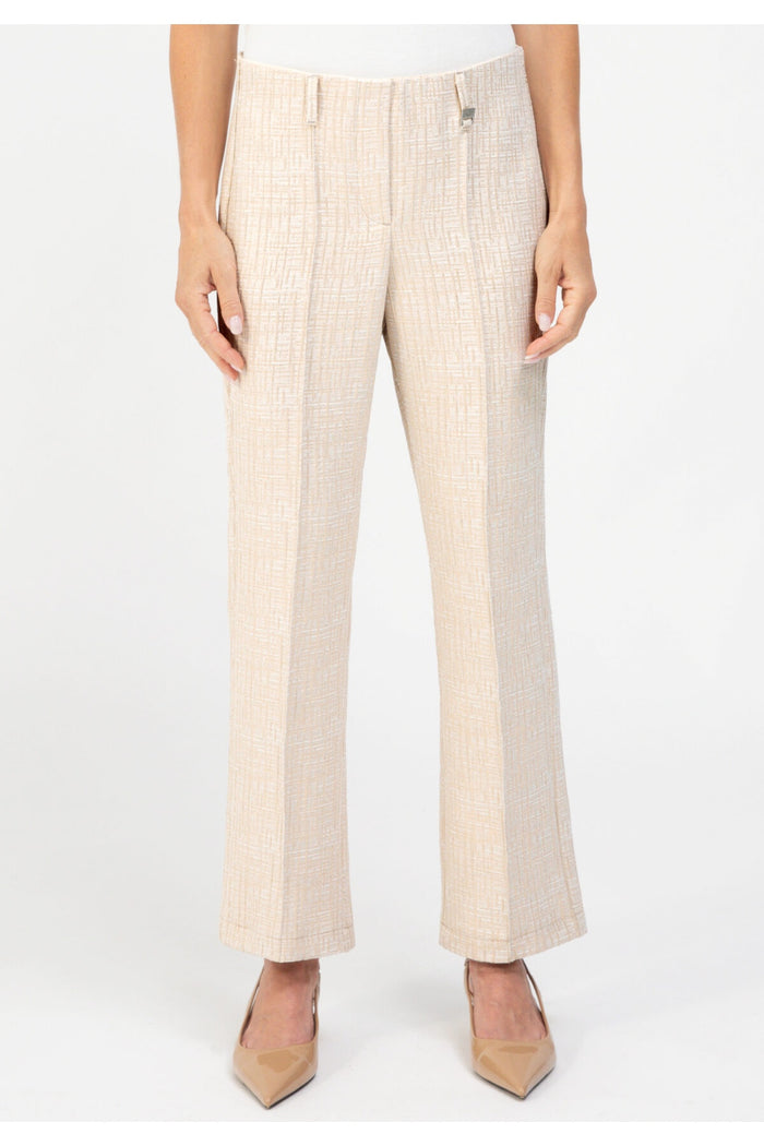 Front view of Bianca 70023 Denver Beige Mix Trousers by bianca, shop bianca collection at Dotique
