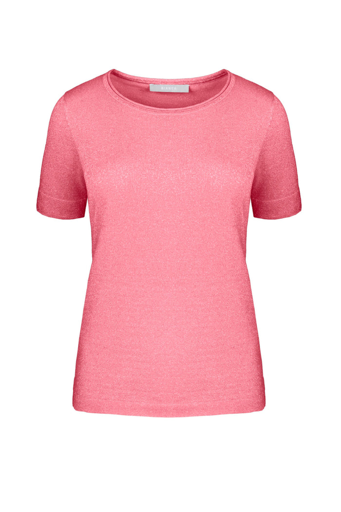 Front view of Bianca 78029 Rabea Fine Knit Top Dark Tulip by bianca, shop bianca at Dotique in vibrant pink tone