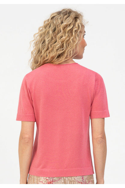 Back view of Bianca 78029 Rabea Fine Knit Top Dark Tulip by bianca, shop bianca collection at Dotique