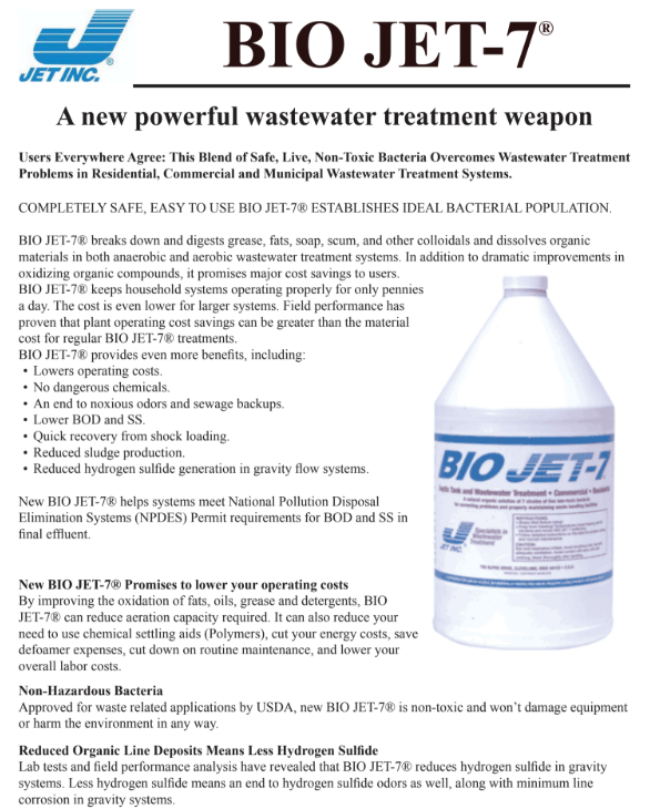 BIOJET 7 - aditivo para aguas residuales - 1 galón