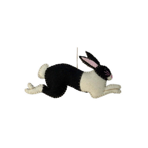 Black and White Bunny Felt Bauble