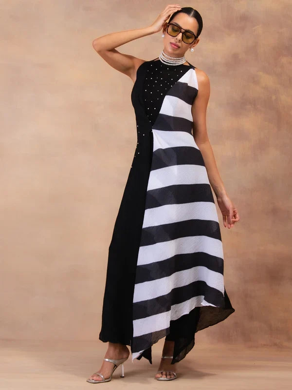 Black and White Layered Tunic Set