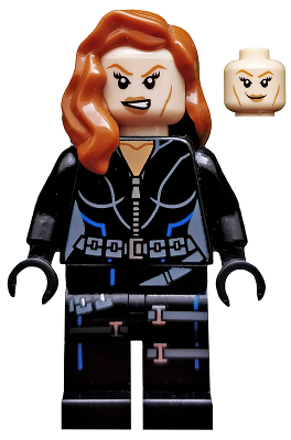 Black Widow - Black Jumpsuit, Dark Orange Mid-Length Hair, Printed Legs, Black Hands