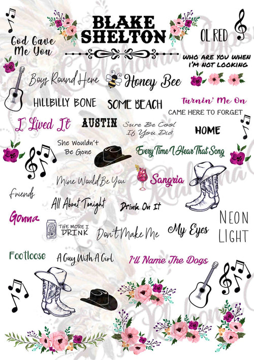Blake Shelton Inspired Top Hits Digital File