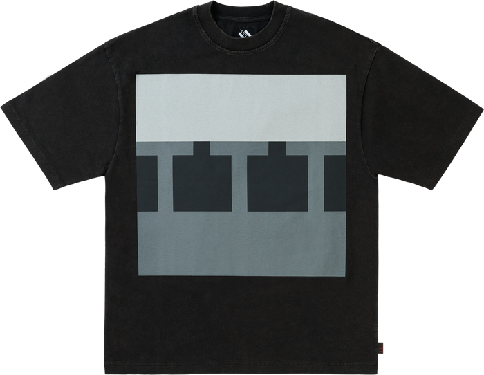 BLOCK T-SHIRT BLACK ACID WASH