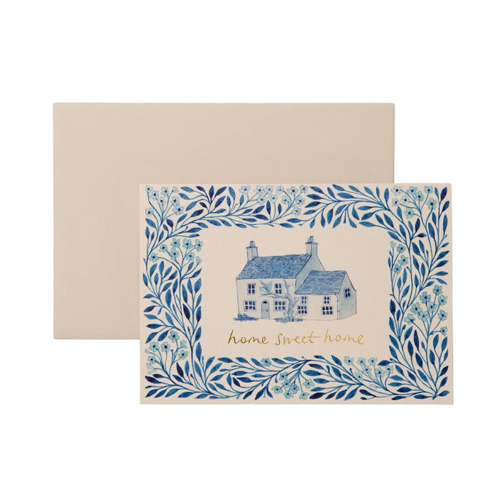 Blue Flora Home Sweet Home Card