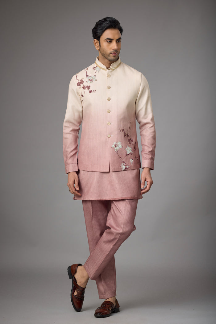 Blush Pearl haldi outfit for men