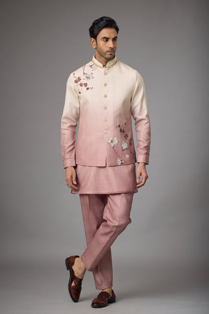 Blush Pearl haldi outfit for men