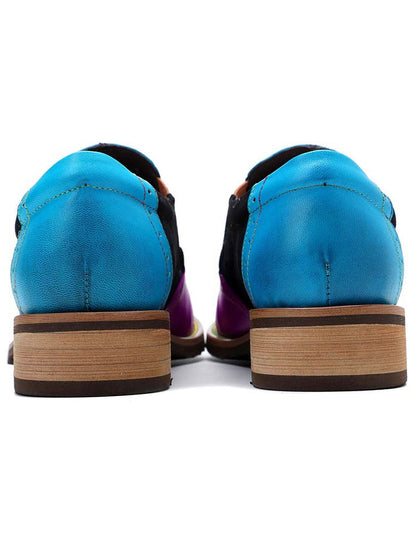 Bohemian Painted Brogue Genuine Leather Shoes