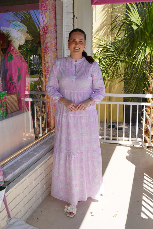 Boho Long Dress Cotton Candy Violet