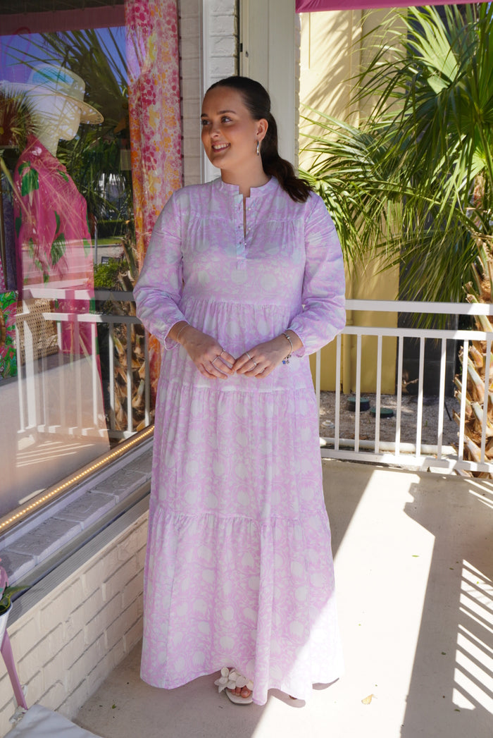 Boho Long Dress Cotton Candy Violet
