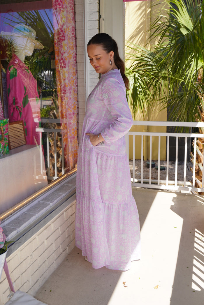 Boho Long Dress Cotton Candy Violet