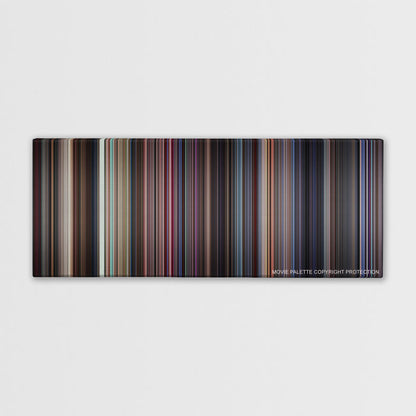 Boogie Nights color palette canvas print: thousands of thin vertical stripes of color