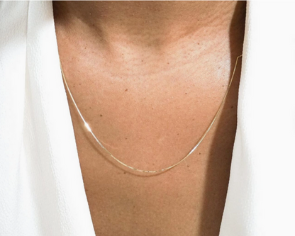 Gold filled box chain 18 inch necklace Canada.