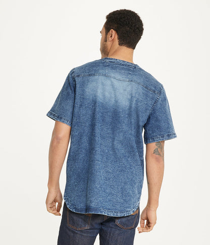 Brooklyn Laundry Men's Baseball Denim Shirt Rinse Denim