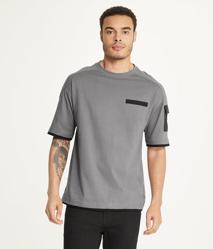 Brooklyn Laundry Mens Drop Shoulder Core Nylon Pocket Tee