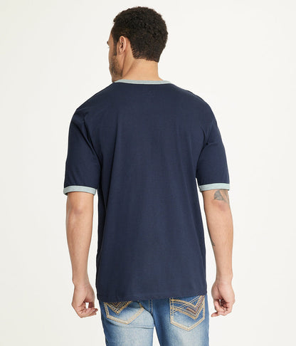Brooklyn Laundry Men's Tonal Embroidery Short Sleeve Crew Neck Tee