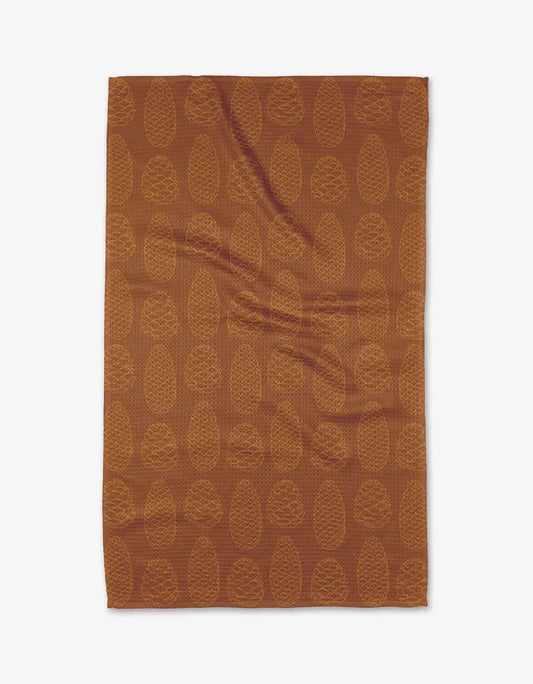 Burnt Orange Pinecone Kitchen Tea Towel