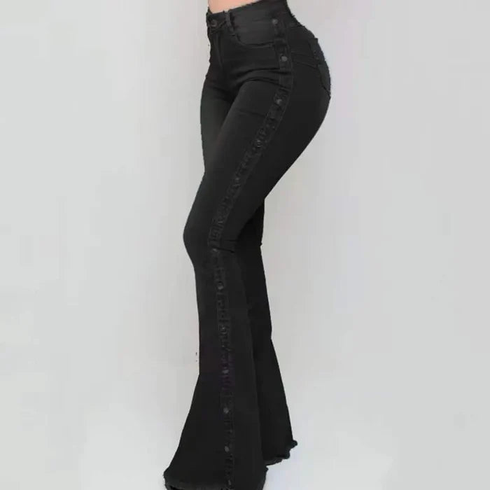 Black Sculpting butt-lift high-waist flare jeans women FTF Market UK