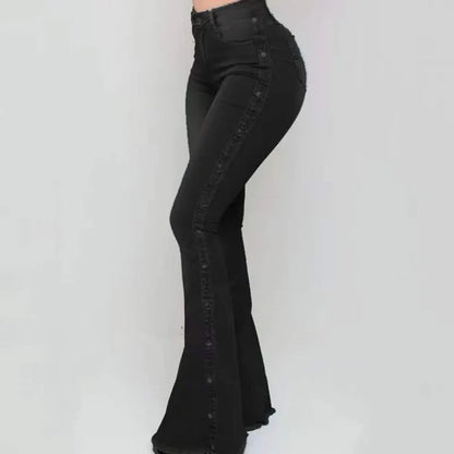 Black Sculpting butt-lift high-waist flare jeans women FTF Market UK