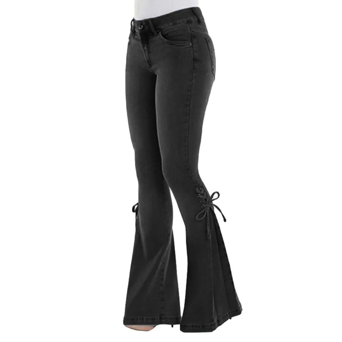 Gray sculpting butt-lift high-waist flare jeans women FTF Market UK