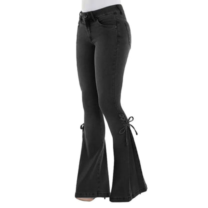 Gray sculpting butt-lift high-waist flare jeans women FTF Market UK