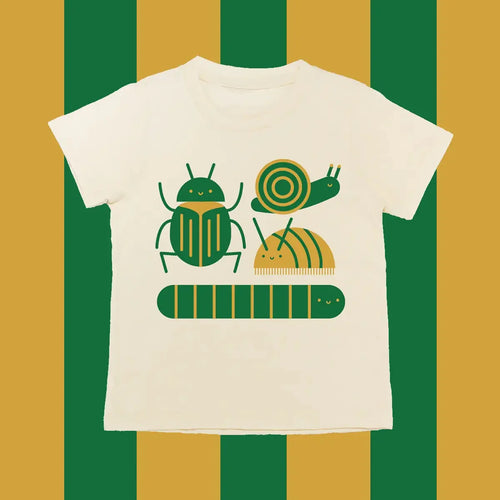 Bugs, Snail, Beetle, Worm, Rollie Pollie Kids Graphic Tee