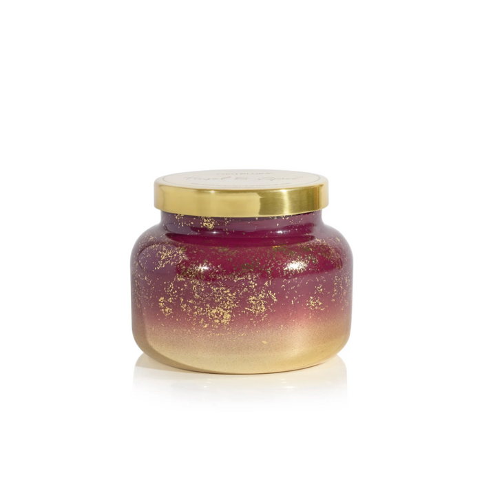 Capri Blue Glimmer Jar 19oz Candle Candles in Tinsel & Spice at Wrapsody