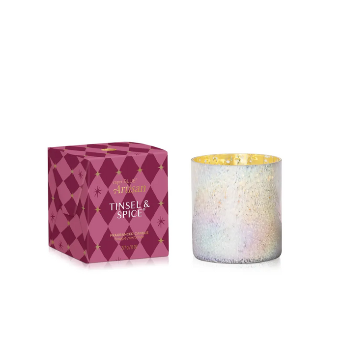 Capri Blue Winter Bazaar Boxed Candle - Tinsel & Spice