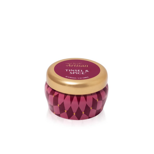 Capri Blue Winter Bazaar Mini Tin Candle - Tinsel & Spice