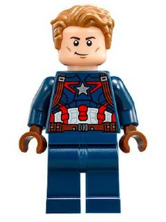 Captain America - Dark Blue Suit, Reddish Brown Hands, Hair, Dark Brown Eyebrows
