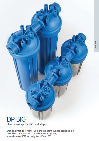 Carcasa para filtro BIG 10 azul - MONO 4.5"x10", 1" NPT