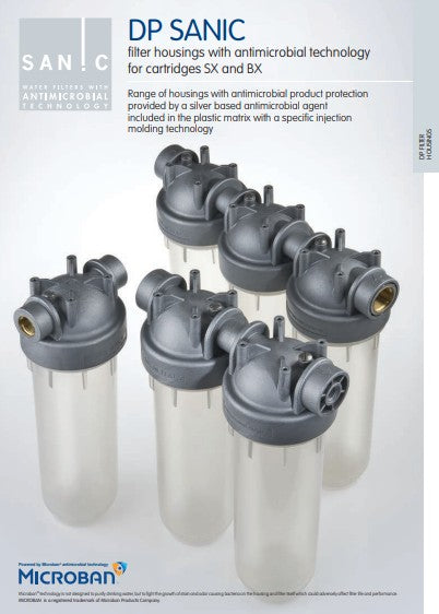 Carcasa SANIC gris - MONO Antimicrobiana 2.5"x10", 3/4" NPT