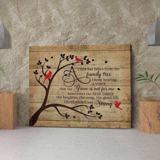 Cardinal A Limb Has Fallen Canvas Memorial Prints, Fathers Day Gift, In Loving Memory Canvas For Loss Of Father