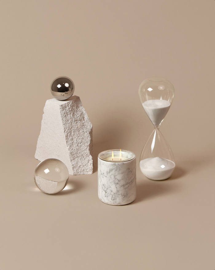 Carrara Marble Candle Holder