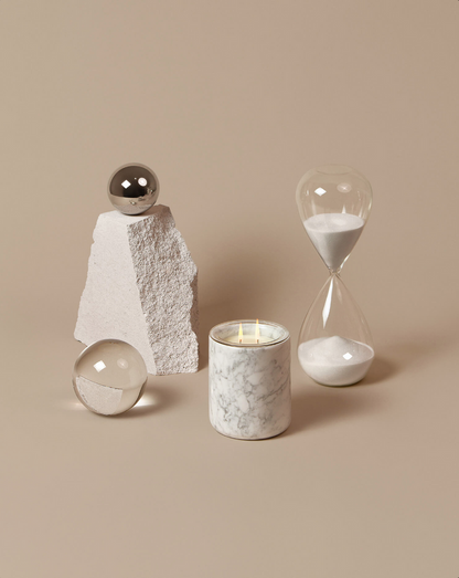 Carrara Marble Candle Holder