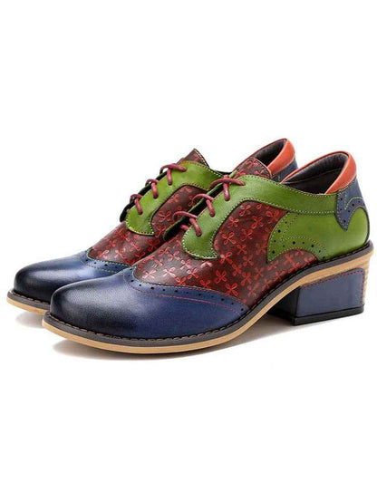Casual Vintage Handmade Style Leather Brogue Shoes
