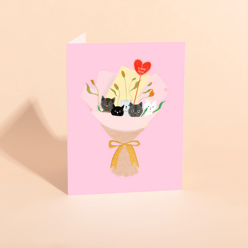 Cat Bouquet Card