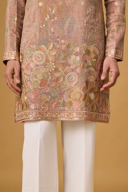 Premium Floral Border Kurta Set – Festive Ethnic Wear | Mahavir NX