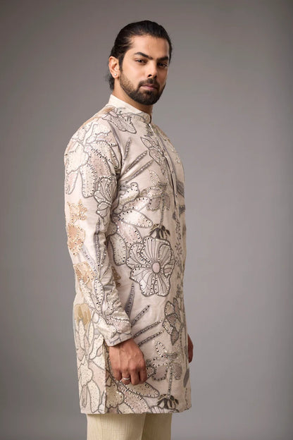 Buy Floral Embroidered Kurta Set for Men Online India | Mahavir NX