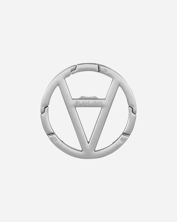Slam Jam Chaos Is Order Logo Carabiner Silver Small Accessories Keychains BBUW202OT01 GRY0002