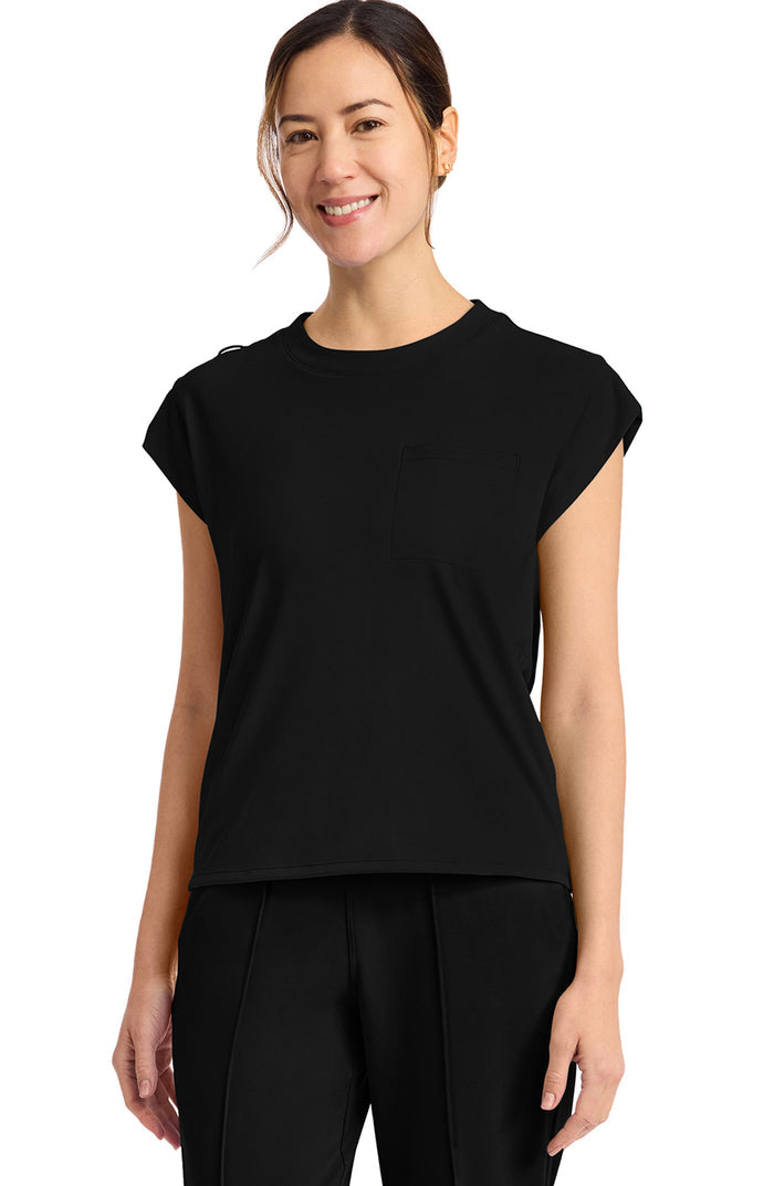 Scrubs MDF Instruments Cherokee Achieve  Women's Crew Neck Top CK936 Black