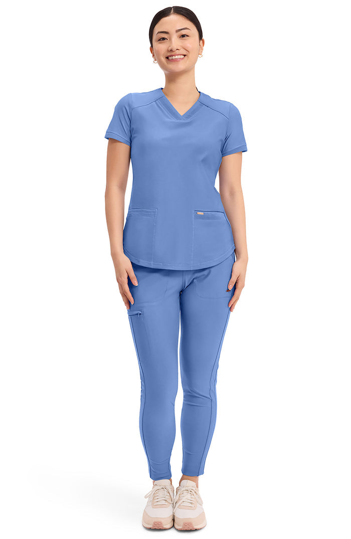 Women's Scrub Top V-Neck Cherokee Form Ciel Blue CK840 MDF Instruments Apparel