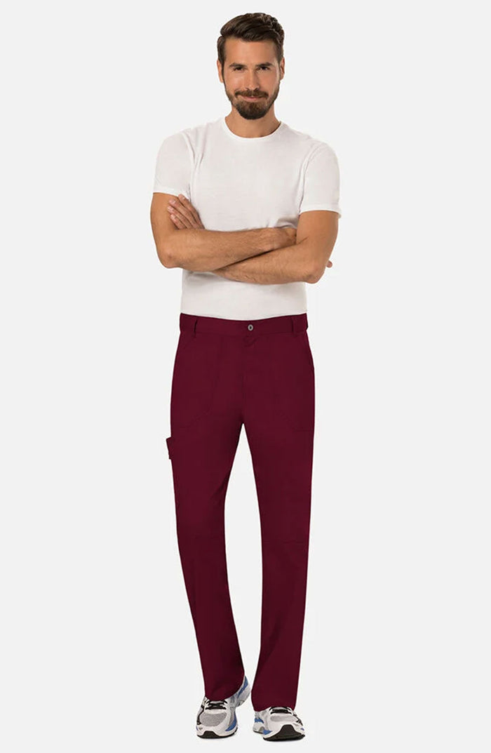 Men's Scrub Pants Cargo Wine Burgundy Cherokee Workwear Revolution MDF Instruments WW140
