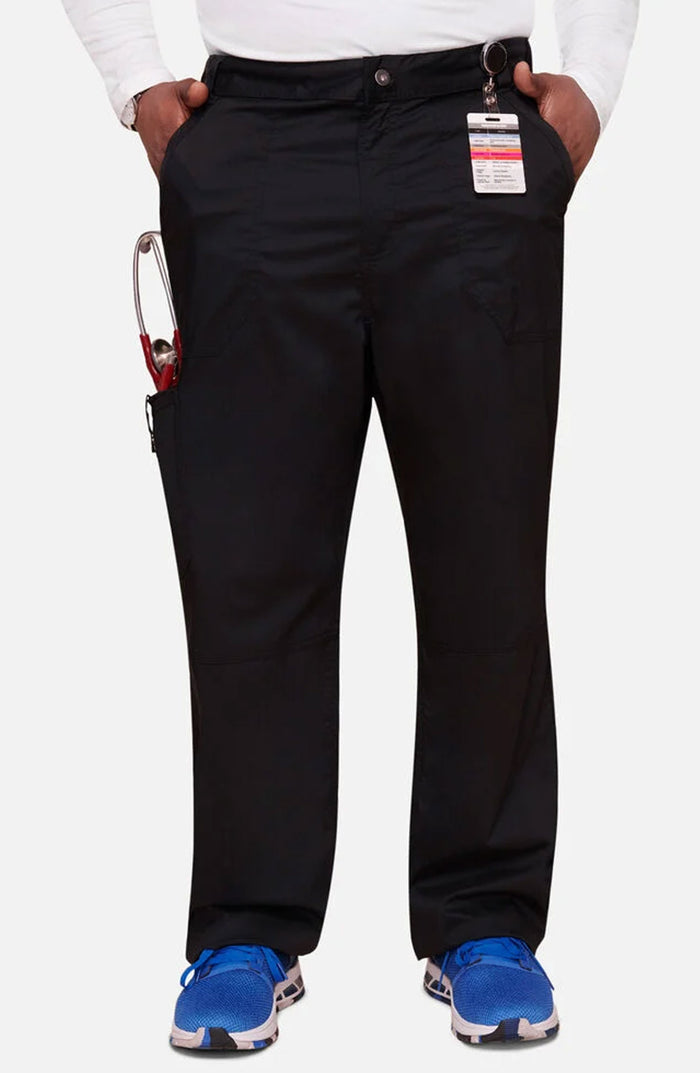 Men's Scrub Pants Cargo Black Cherokee Workwear Revolution MDF Instruments WW140
