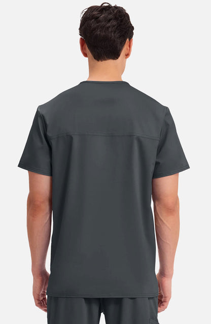 Men's Scrub Top V-Neck Top Black Cherokee Workwear Revolution MDF Instruments WW670