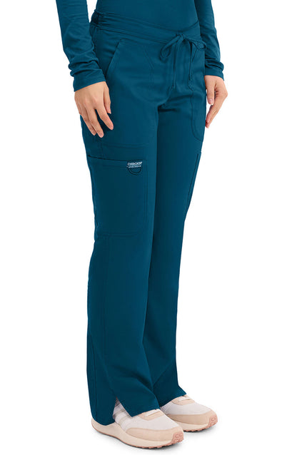 Women's Scrub Pants Cargo Caribbean Blue Cherokee Workwear Revolution MDF Instruments WW120